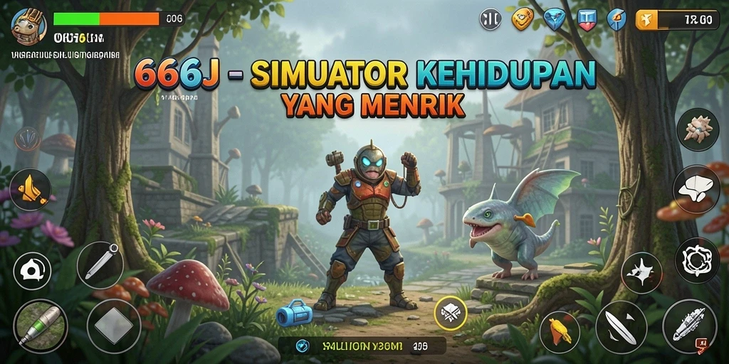 Screenshot gameplay 666J dengan interaksi karakter yang menarik.