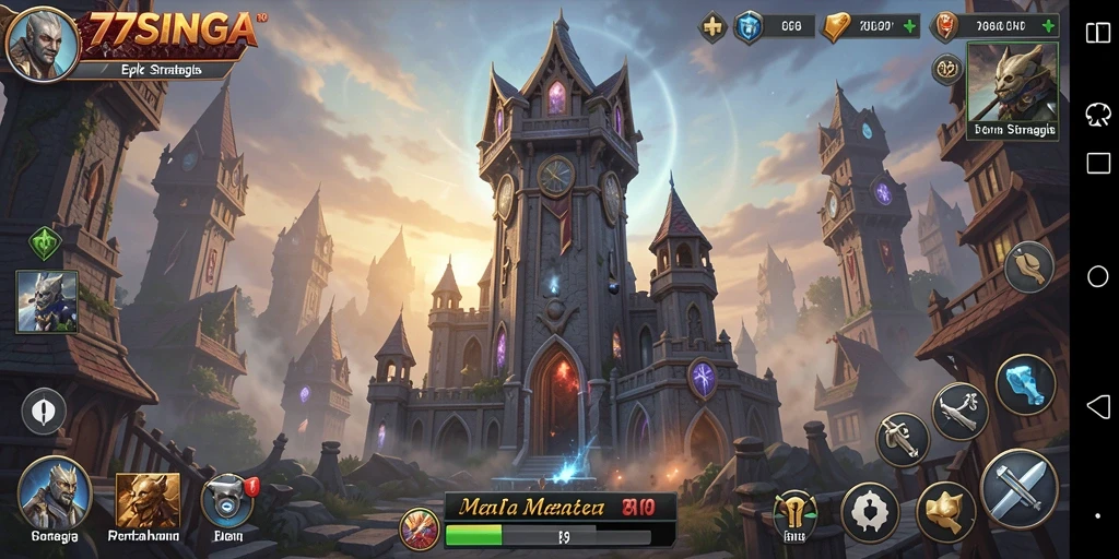 Screenshot gameplay 77SINGA menampilkan aksi menara pertahanan yang seru.