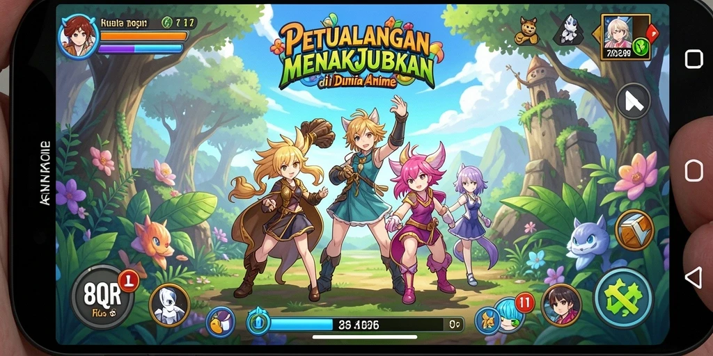 Tampilan screenshot gameplay yang menampilkan aksi seru di dunia anime.