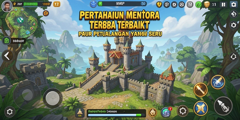 Screenshot gameplay 99RP menampilkan pertahanan menara dalam aksi melawan musuh.