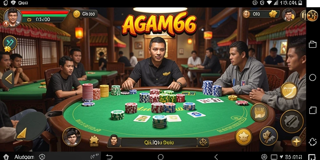 Screenshot AGAM66 menampilkan aksi seru saat bermain QiuQiu.