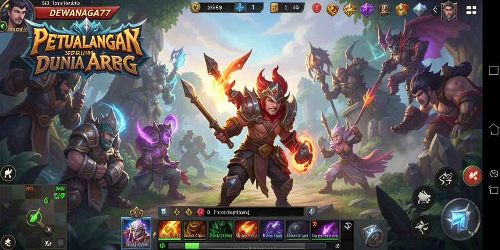 Screenshot gameplay DEWANAGA77 menampilkan pertempuran seru dalam dunia ARPG.