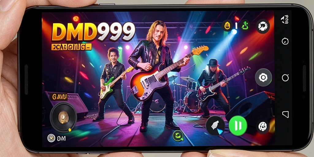 Screenshot DMD999 menunjukkan gameplay seru dengan berbagai lagu.