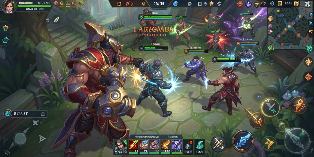 Tampilan gameplay FO8 yang dinamis dan penuh aksi di arena MOBA.