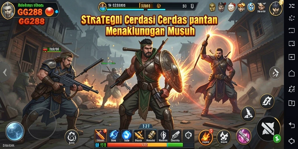 Screenshot GG288 menunjukkan pertempuran seru di arena strategis.