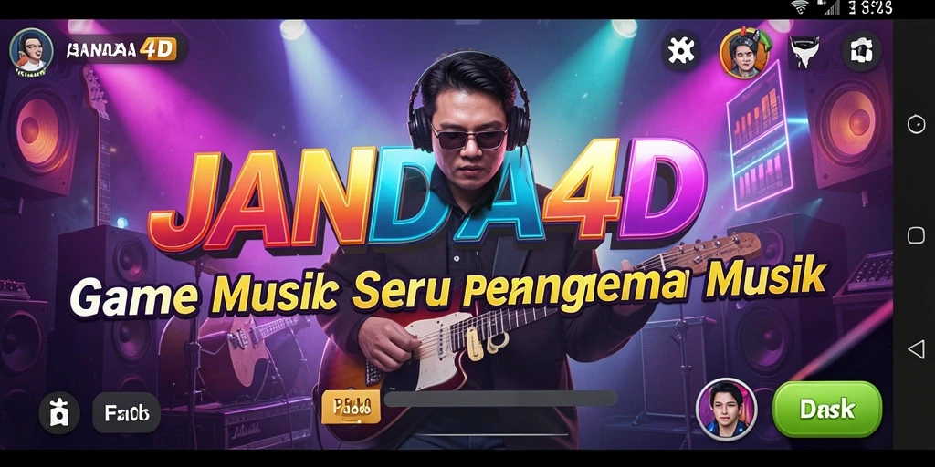 Screenshot JANDA4D menunjukkan gameplay seru dengan lagu-lagu menarik.