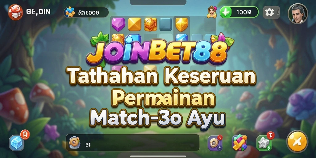 Gameplay seru dari JOINBET88 yang penuh warna dan tantangan Match-3.
