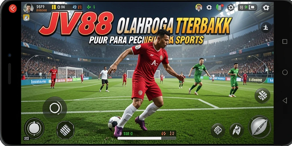 Screenshot utama JV88 menampilkan aksi seru dalam permainan olahraga.