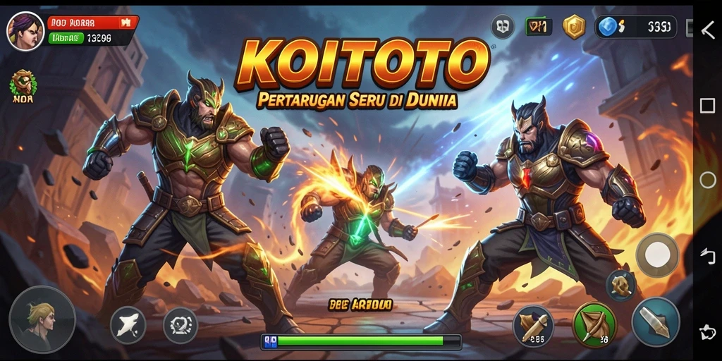 Tangkapan layar KOITOTO menampilkan aksi pertarungan yang seru.