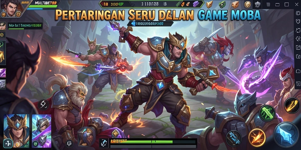 Tangkapan layar utama MULTIBET88 menunjukkan aksi seru dalam permainan MOBA.