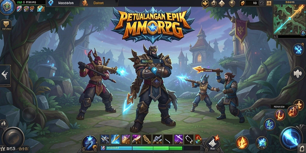 Tampilan gameplay yang menakjubkan dari RK55 dengan aksi seru dalam dunia MMORPG.