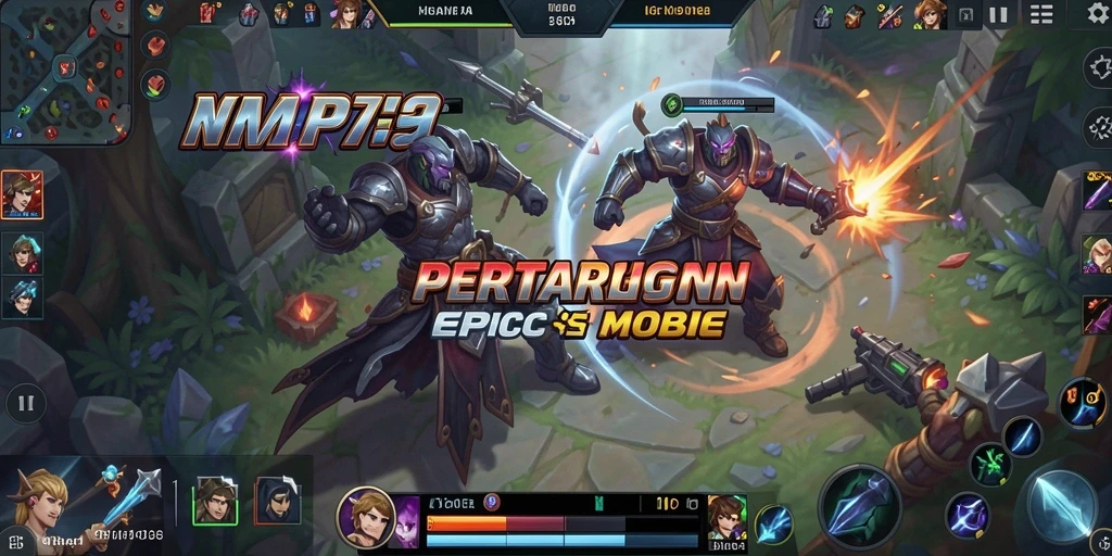 Tampilan gameplay seru dalam RP79 dengan aksi pertarungan MOBA yang epik.