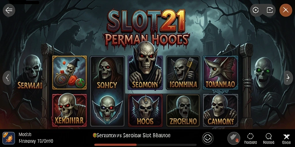 Gameplay SLOT21 yang penuh dengan elemen horor dan ketegangan.