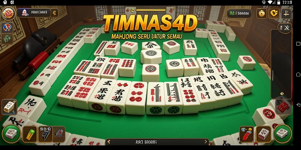 Screenshot gameplay TIMNAS4D menampilkan aksi seru permainan Mahjong.